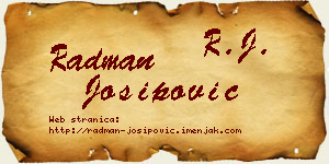 Radman Josipović vizit kartica